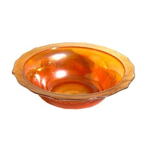 Vintage Carnival Glass Iridescent Glass Serving Bowl